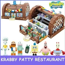 Spongebob Squarepants Krusty Krab Building Blocks Model Toy w/ Characters