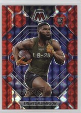 2023 Panini Mosaic Rookies Red Mosaic Prizm Trenton Simpson #367 fm0