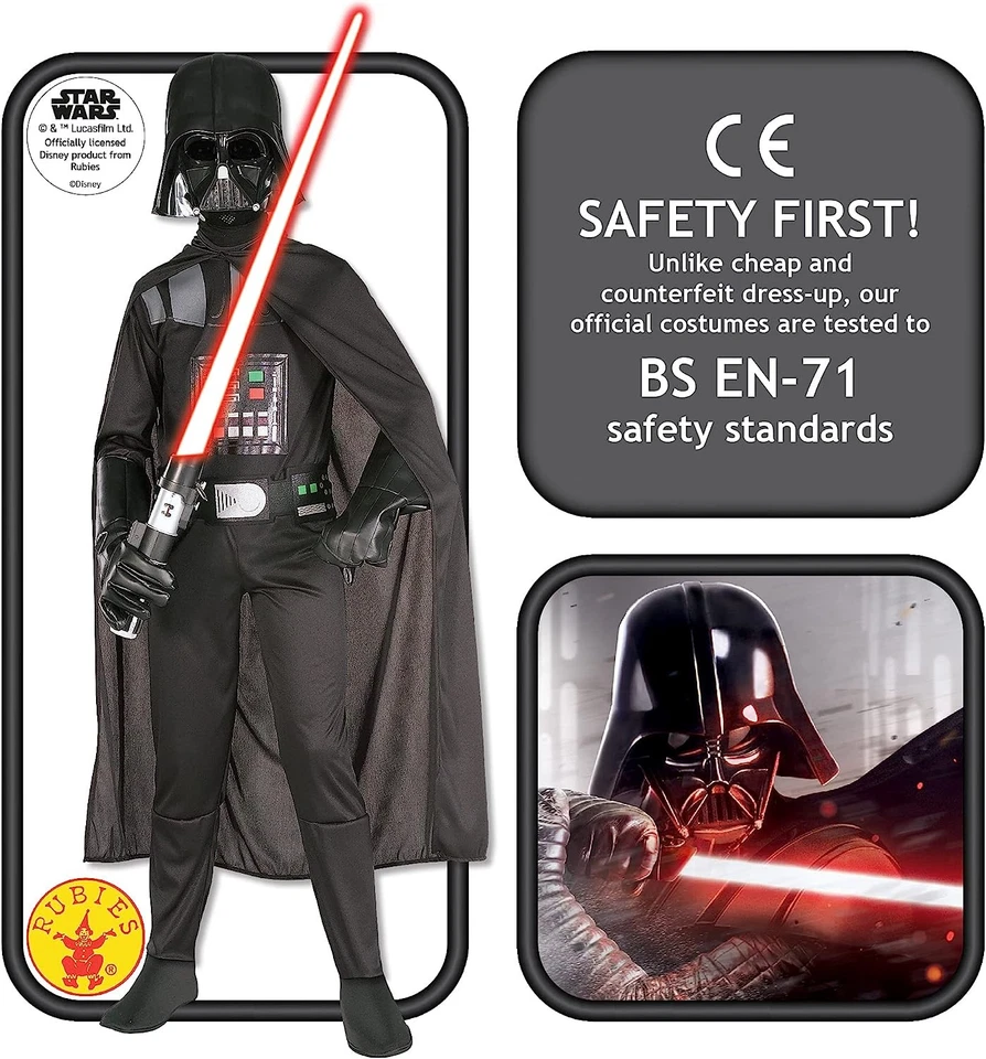 Rubie's Official Disney Star Wars Darth Vader Classic Child Costume, Kids Fancy - Image 4 of 4