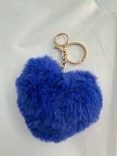 Heart Pom purse keychain - Dark Blue