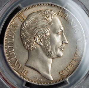 1855-Bavaria-Maximilian-II-Silver-2-Gulden-034-Marian-Column-034-Coin-PCGS-MS-64
