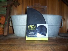 ATHLETIC WORKS ADULT SILICONE SWIM HAT GRAY WATER SPORTS SCHOOL POOL DIVING NEW