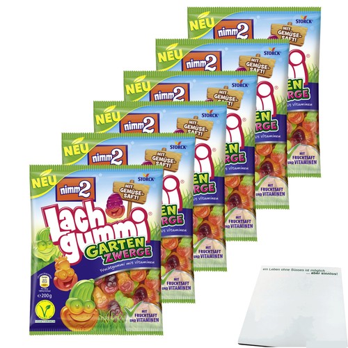Nimm2 Lachgummi Garten Zwerge 6er Pack 6x200g Packung usy Block