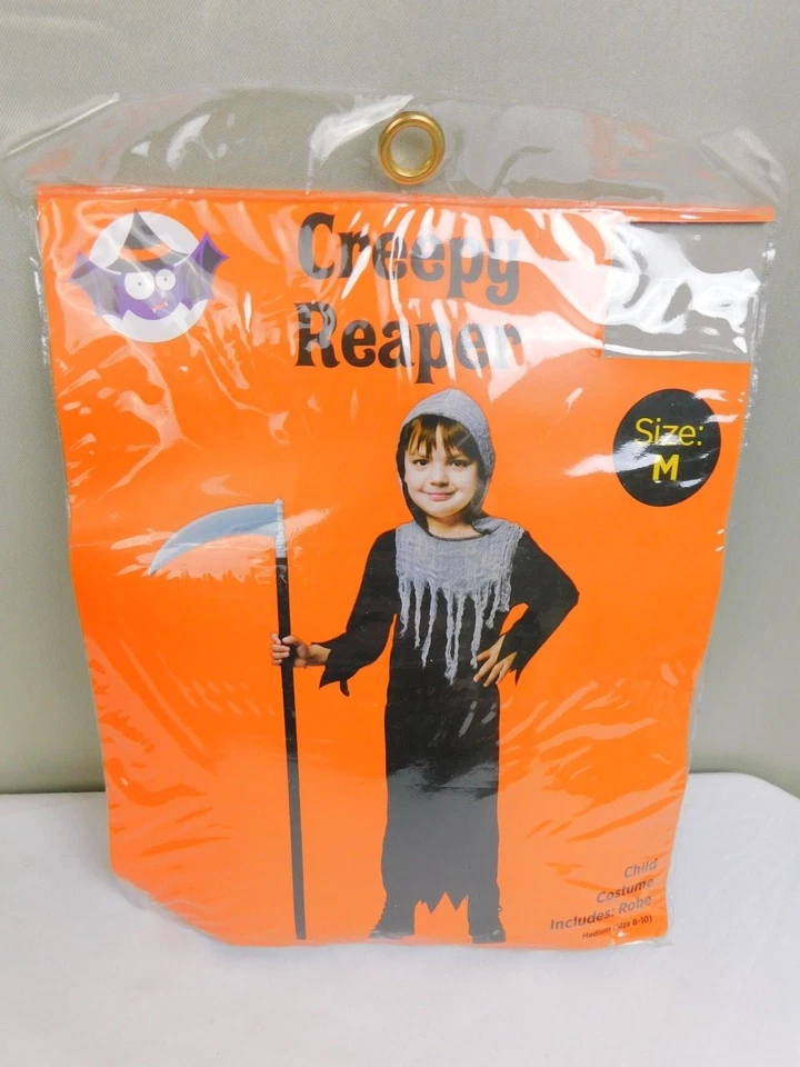 Disfraz de Halloween Creepy Reaper Horror Ghoul para niño 8-10 mediano #7326 Foto 2 de 4