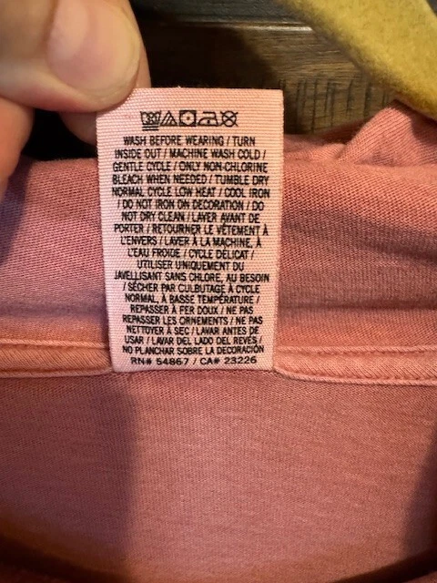 UNDERCOVER Felpa con cappuccio Victoria's Secret ROSA Campus logo maglietta tasca oversize MED EUC