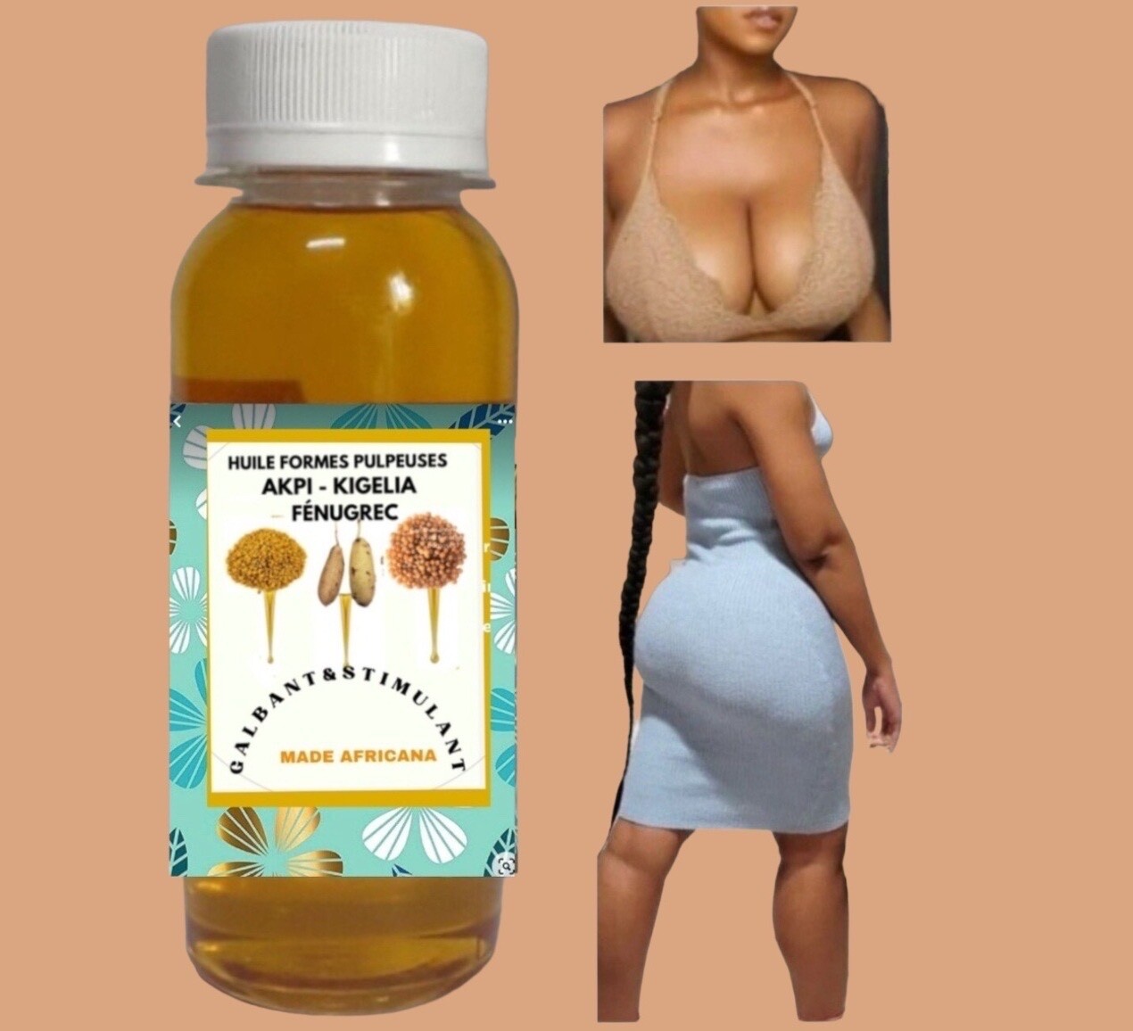 Pack Huiles Kigelia Fenugrec Akpi 3x100ml pour Silhouette Pulpeuse