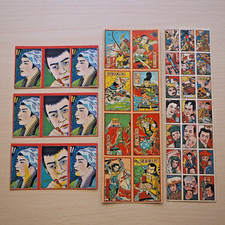 Japan Menko Sheet 1960s Vintage Sengoku Warlords, Samurai, Future War 5 sheets