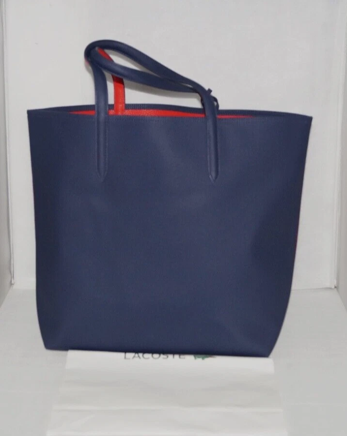 Lacoste Anna Reversible Bicolor Tote Bag PEACOAT SALSA