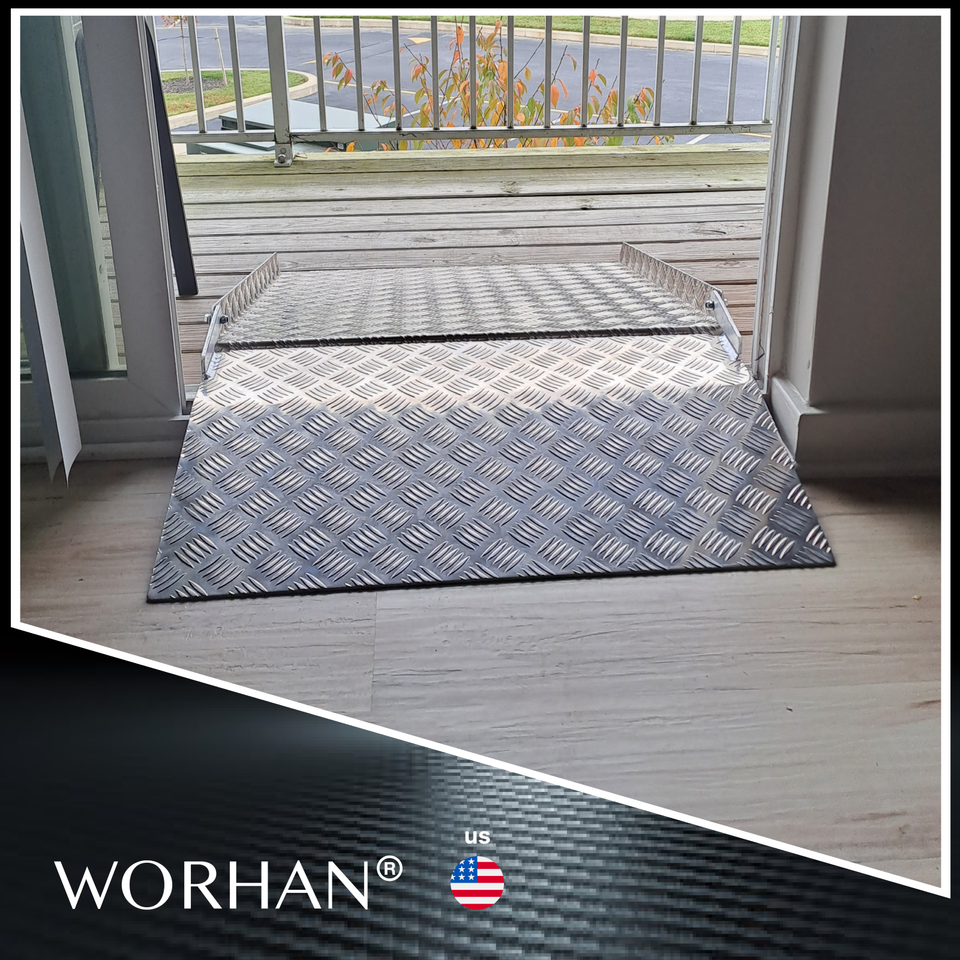 WORHAN® Rigid Threshold Ramp for Wheelchair Loading Platform Anodized ...