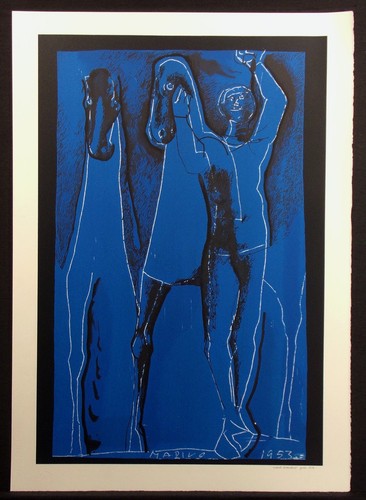 Marino Marini "Composition in Blue" Ltd Ed Commemorative1991 Fine Art Lithograph - Picture 2 of 8