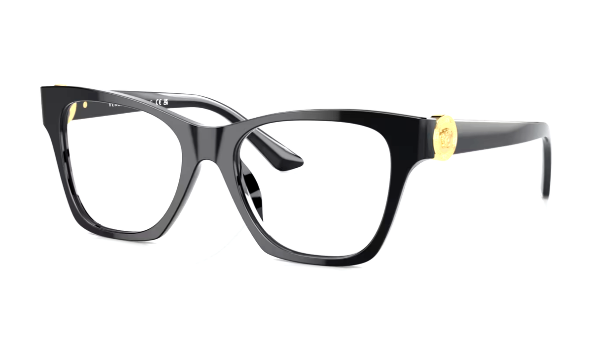 New VERSACE Eyeglasses MOD. 3341-U GB1 52-18 145 Black New VERSACE Eyeglasses MOD. 3341-U GB1 52-18 145 Black