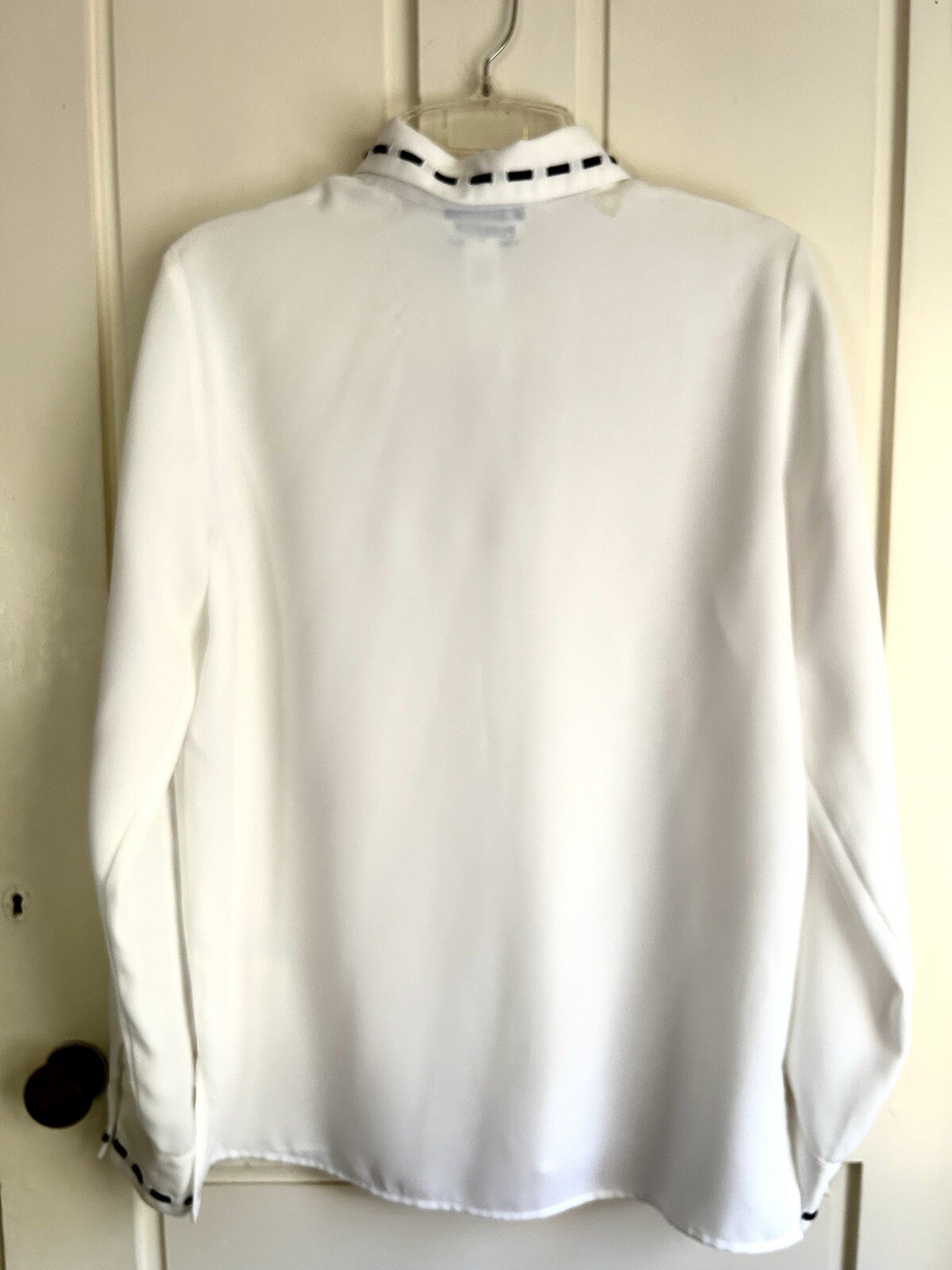 Women’s White Pendleton Front Button Blouse-Size … - image 4