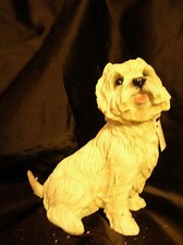WESTIE WEST HIGHLAND TERRIER dog figurine female sitting 7" x 7.5" E&S Imports
