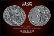 MAXIMINUS I NGC Ch VF ANCIENT ROMAN COINS, AD 235-238. AR Denarius. A939