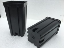 VASI PLASTICA QUADRATI  7x7x14 * L 0,60 ANTISPIRALIZZ.  ITALIA - 10 VASI    *