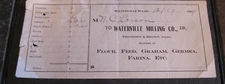 1907 Recpit Waterville Milling Co WA Flour Feed Graham Farina