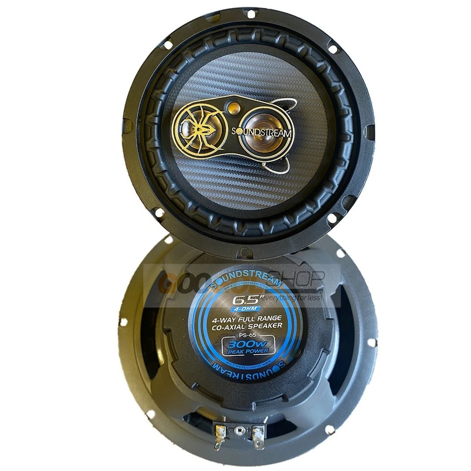 Soundstream Single DIN Car Stereo Receiver & 2 Pair 300W 6.5" Coaxial Speakers - Image 4 of 4