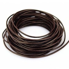 TM 1.5 mm Genuine Round Leather Cord Braiding 1.5mm 10yards Round dark brown
