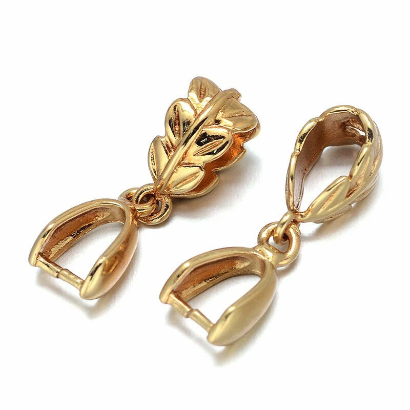 50 шт. латунных зажимов для листьев льда медиатор подвеска держатель фурнитура смешанного цвета 13x8 мм - Изображение 2 из 2