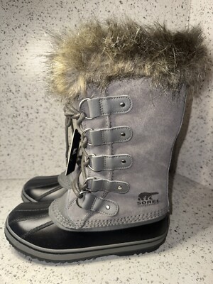 Sorel Women's Joan of Arctic Wp Snow Boots - Quarry, Black - Size 7 US NIB
