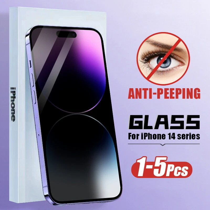 For iPhone 14 13 15 Pro Max 12 11 Privacy Anti-Spy Tempered Glass Screen Cover - Image 2 of 4
