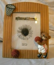 Basketball Teddy Bear Picture Frame 3.5 x 5 Special Moments Resin Glass 