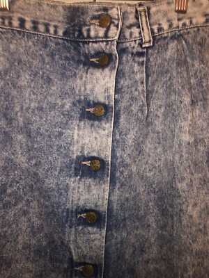 Vintage 1980s Avon Fashions Acid Wash Denim High Waist Long