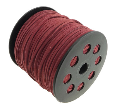 Wildlederband Velourband flach 3mm dunkelrot Schmuckzubehör #8 5m Kunst