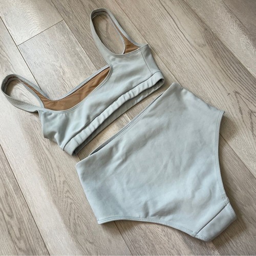 Nu Swim Bikini Cosmo Top Cintura Alta Parte Inferior Azul Claro (xpequeño) Playa Minimalista - Imagen 2 de 7