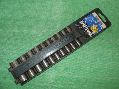 VINTAGE CRAFTSMAN No.34434--1/4" DRIVE 10 PIECE DEEP WELL SOCKET SET MADE IN USA