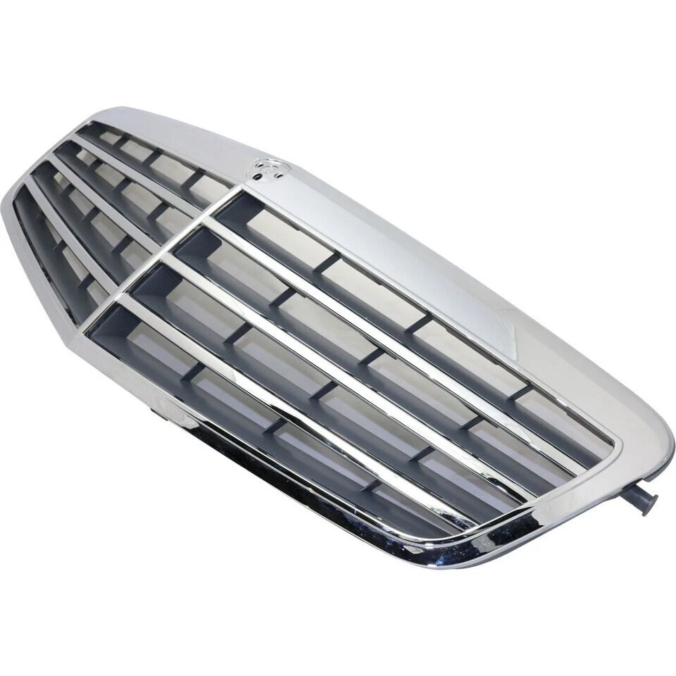 New Front Grille Chrome Shell with Gray Fits 2010-2013 Mercedes Benz E350 E550 Foto 4 de 4