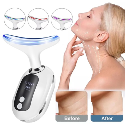 Face Neck Skin Tightening Lifting Device 3 LED Facial Beauty Instrument Massager