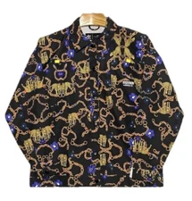 Adidas HER STUDIO LONDON TRACK JACKET Size XS Black Gold Chain Leopard Gorp NEW