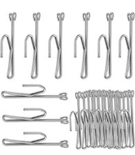 50 Pack Slip On Drapery Hooks Metal Curtain Hooks Pins for Window Door Curtain