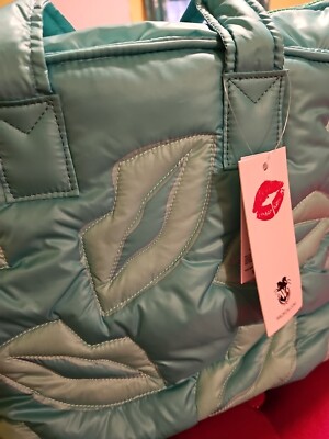 NWT Wildfox Nylon Puffy Tote Overnight Bag Seafoam Green  display picture 3