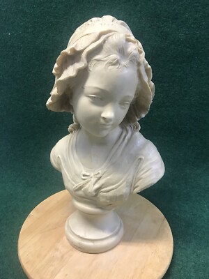 グリナム.ニアム　フランス農民少女の胸像彫刻 1920's Signed Grinam Niam Paris 18