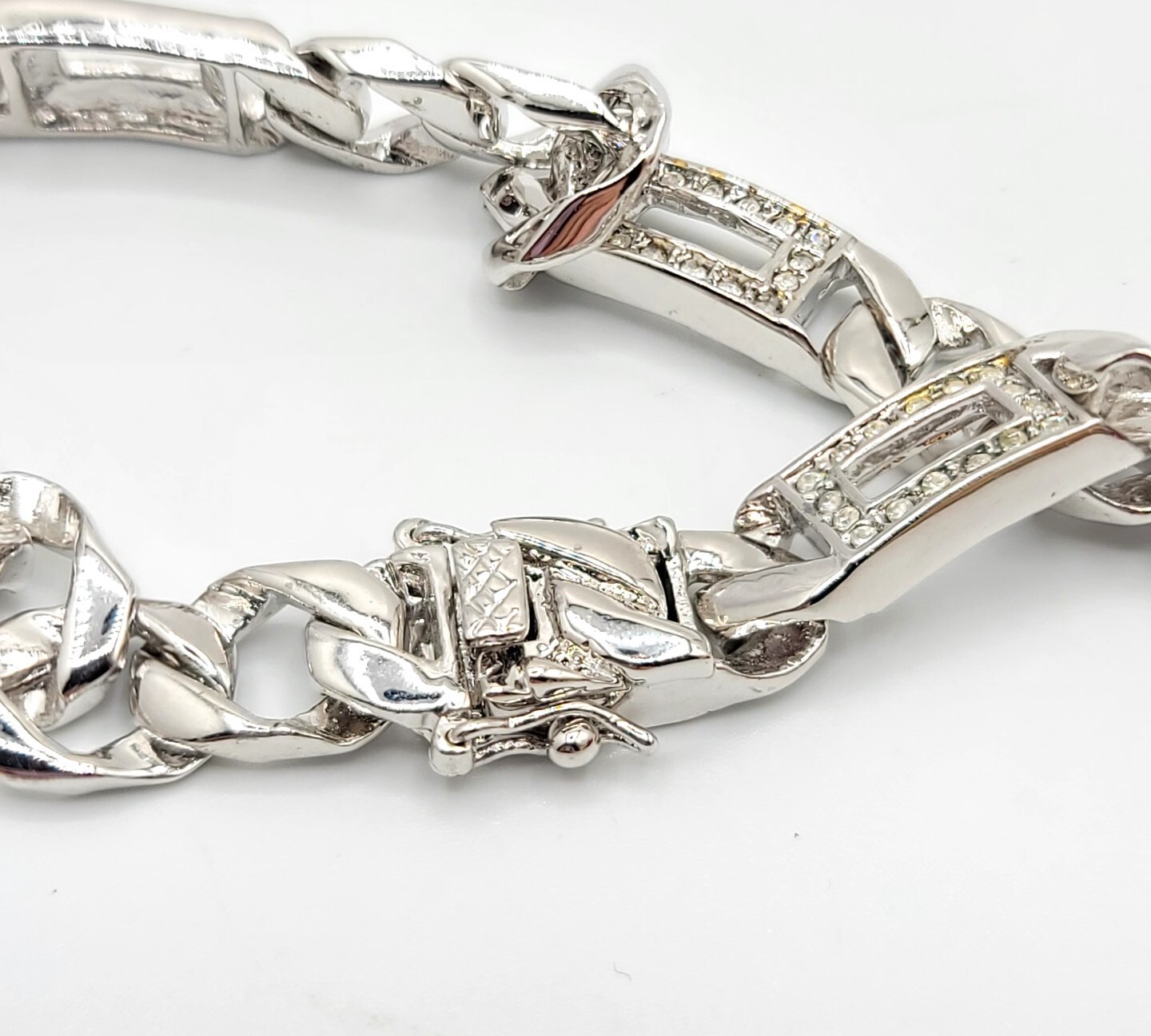 Vtg Bracelet Stunning Rectangles Rhinestones Glam… - image 4
