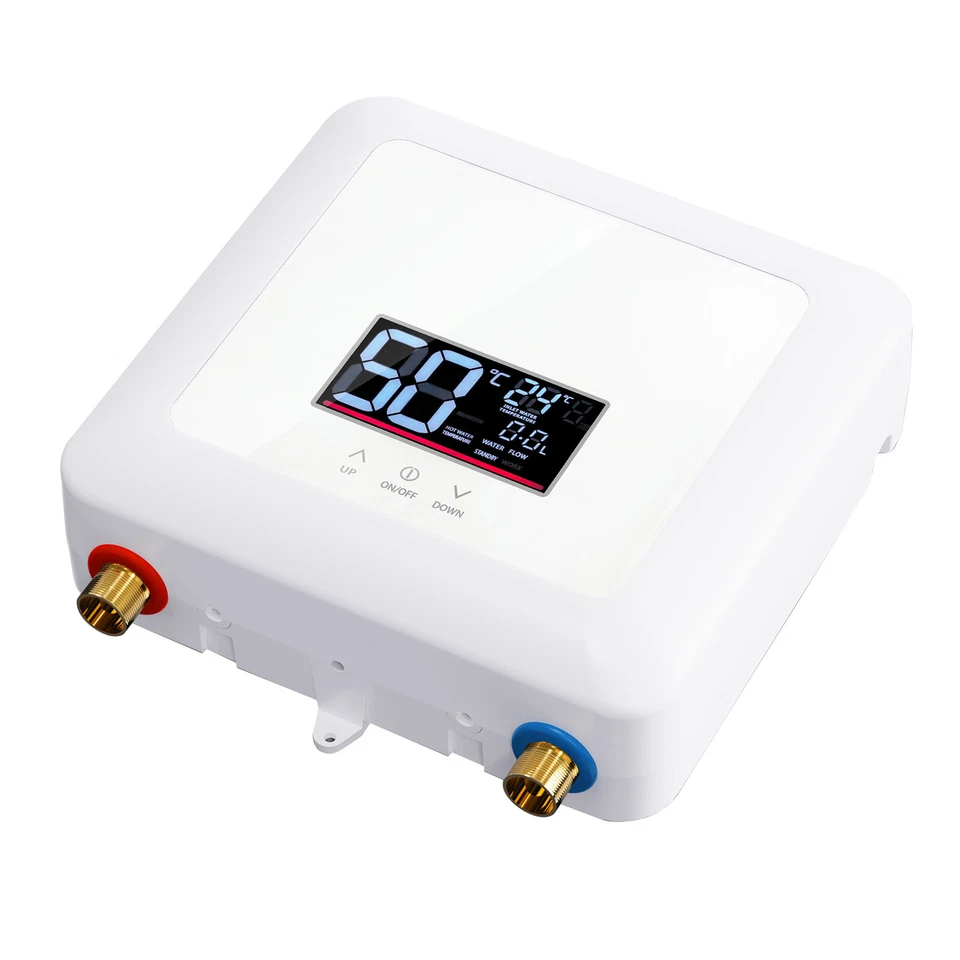 Calentador de agua eléctrico 110V sin tanque bajo demanda con control remoto con pantalla LED 5500W Foto 2 de 4