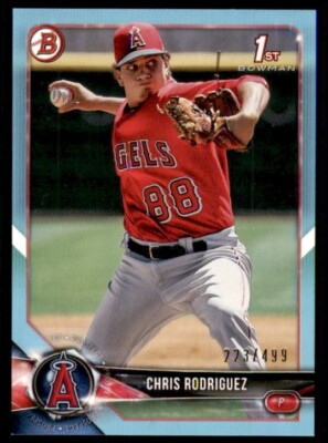 2018 Bowman Draft Sky Blue #BP108 Chris Rodriguez /499 Angels Parallel Rookie SP