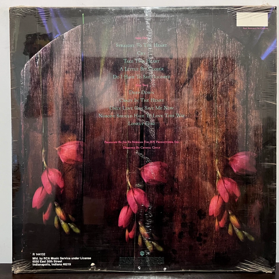 CRYSTAL GAYLE - Straight To The Heart (1986) - 12" Vinyl Record LP - SEALED - Image 2 of 2