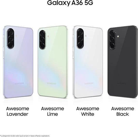 SAMSUNG GALAXY A36 5G AI 6GB RAM 128GB BIANCO NANO SIM +eSIM 6.7 AMOLED GARANZIA - Immagine 2 di 4