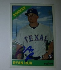 RYAN RUA AUTO'D SIGNED 2015 TOPPS HERITAGE  UPDATE CARD #305 TEXAS RANGERS 