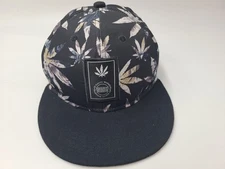 Marijuana Leaves All Over Print AOP Snapback Hat Cap Cannabis Skateboard Skate