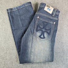 Southpole Boys Youth Size 18 Denim Blue Jeans Y2K Skater 90s Logo VTG 30x29