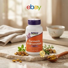 NOW FOODS Turmeric & Bromelain 90 Veg Capsules