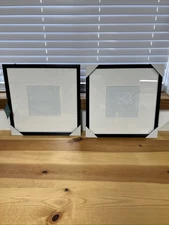 Kate and Laurel Adlynn Square Picture Frame Set of 2, 16 x 16 matted to 8 x 8