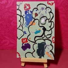 Sindy Fuhr Acrylic Painting 4x6 Inch Original Abstract Pop Art Title In Nature 