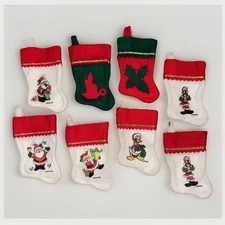 Vtg Santa’s Best Small Christmas Stockings Set 8 Disney Daisy Duck Pluto 6” Mini