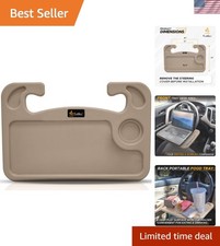 Compact Car Steering Wheel Desk with Cup  Pen Holder: Perfect for Travel