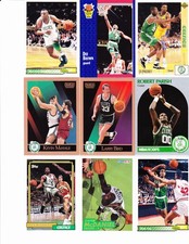 VINTAGE BOSTON CELTICS 9 CARD LOT - LARRY BIRD + KEVIN MCHALE + ROBERT PARISH